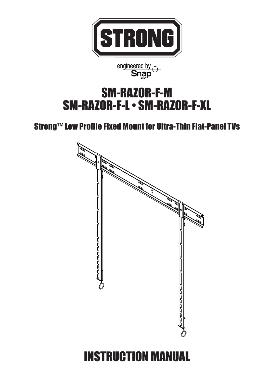 Staub Electronics SM-RAZOR-F-XL STRONG - X-LARGE RAZOR FIXED MOUNT FOR 55-80 IN. FLAT PANEL TVS User Manual | 8 pages