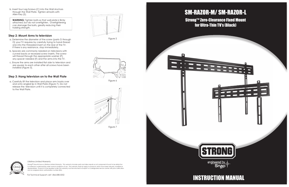 Staub Electronics SM-RAZOR-M STRONG - MEDIUM FIXED ZERO CLEARANCE MOUNT FOR 23-46 User Manual | 2 pages