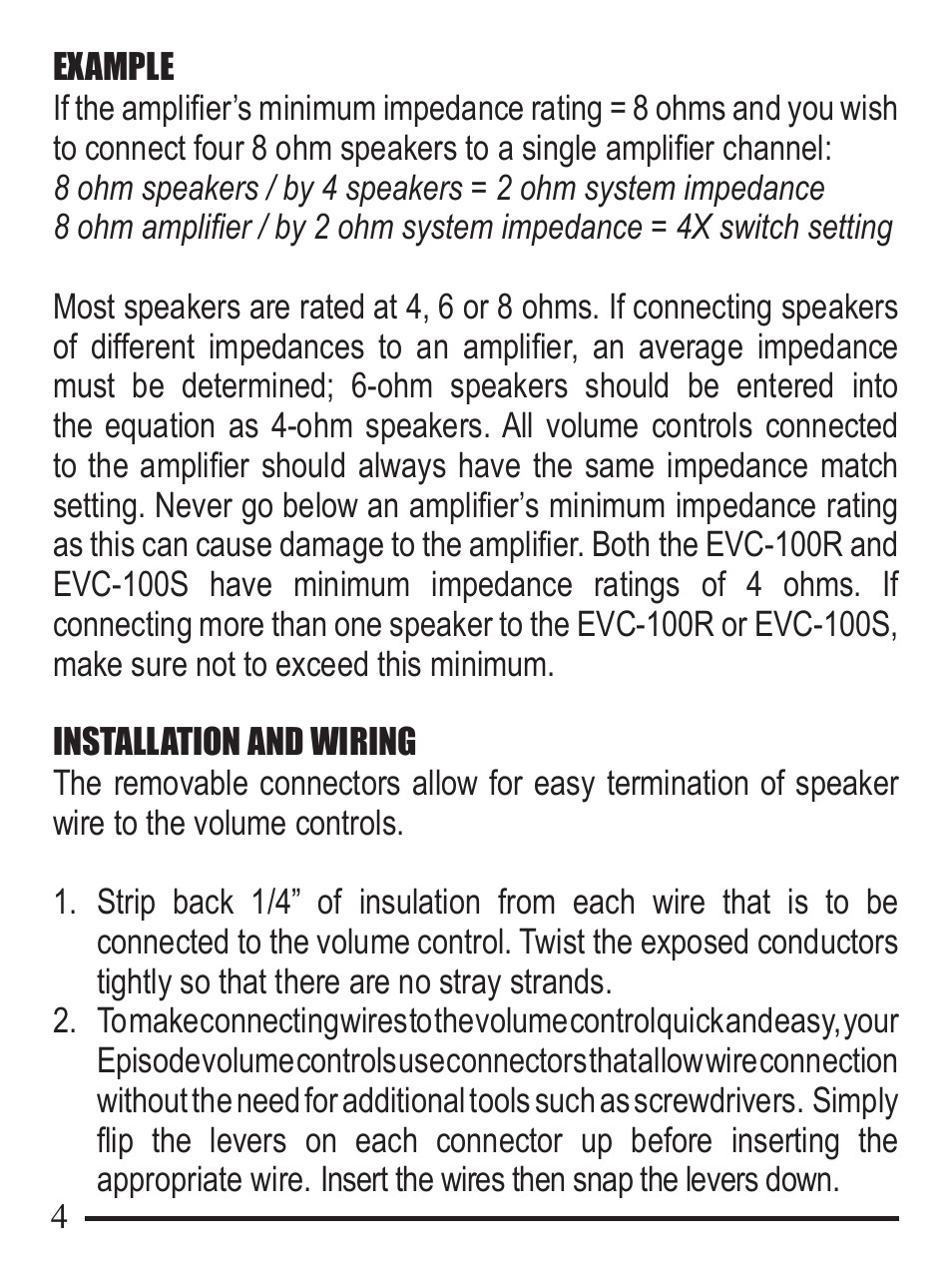 Staub Electronics EVC-100S-WHLA EPISODE - 100 W SLIDING VOLUME CONTROL User Manual | Page 4 / 8