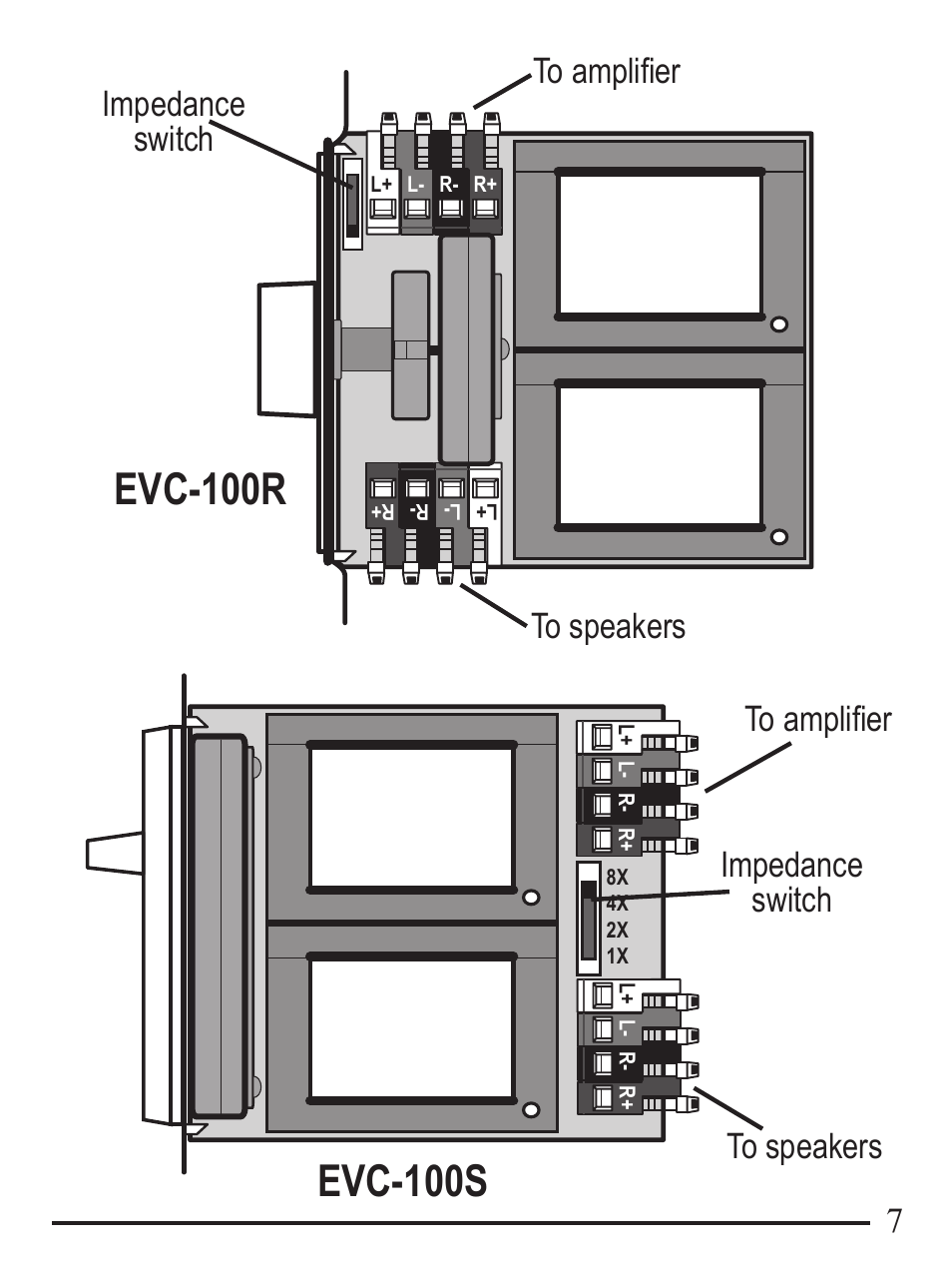 Evc-100r, Evc-100s | Staub Electronics EVC-100S-WHLA EPISODE - 100 W SLIDING VOLUME CONTROL User Manual | Page 7 / 8