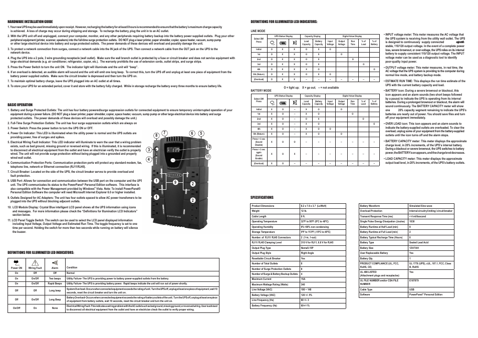 Staub Electronics EP-400-UPS-8PS-600 EPISODE - 8-OUTLET STAND ALONE UNINTERRUPTIBLE POWER SUPPLY User Manual | Page 2 / 2