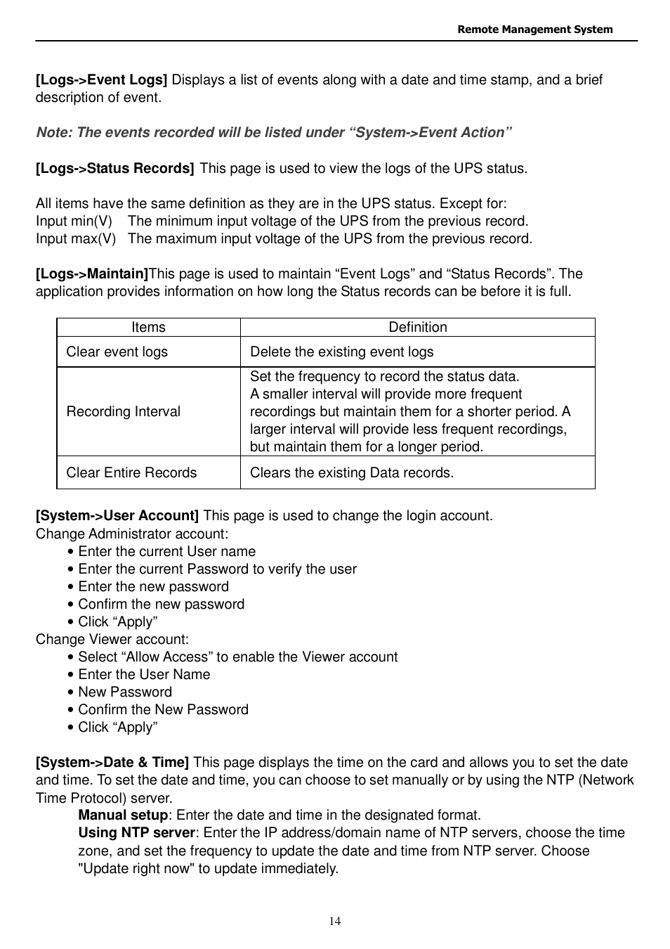 Staub Electronics EP-400-NMC EPISODE - RACK MOUNT UPS NETWORK MANAGMENT CARD User Manual | Page 14 / 21