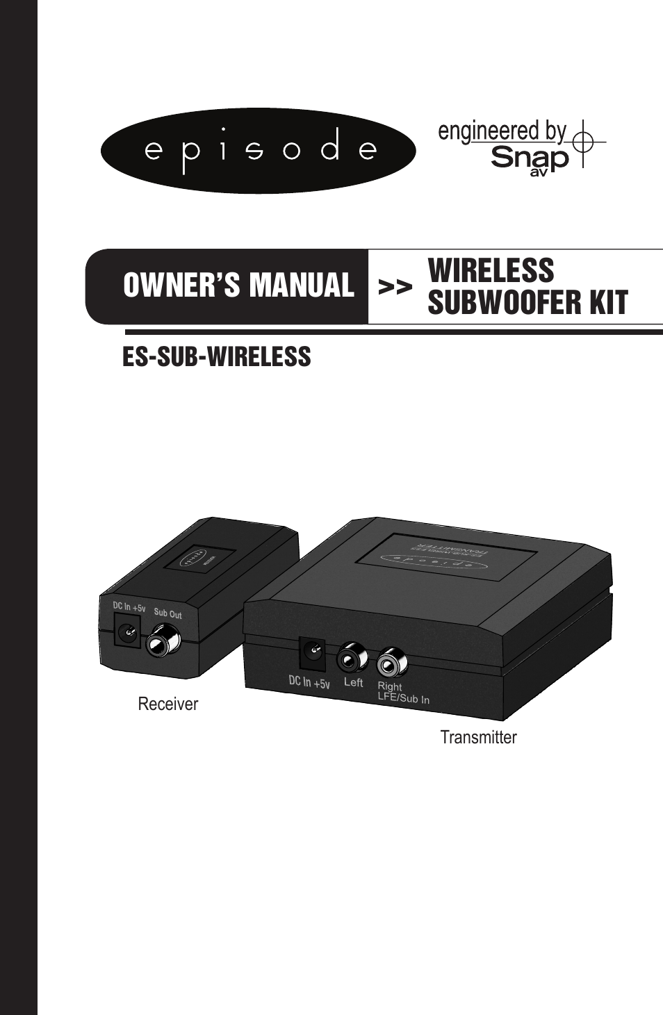 Staub Electronics ES-SUB-WIRELESS EPISODE - WIRELESS SUBWOOFER KIT User Manual | 8 pages