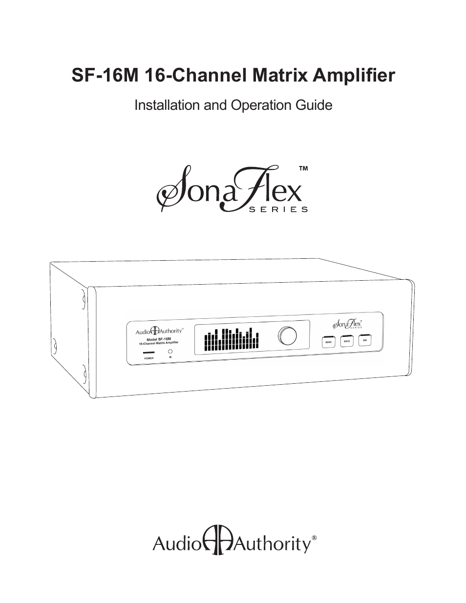 Staub Electronics AA-SF-16M AUDIO AUTHORITY - 16 CHANNEL MATRIX AMPLIFIER WITH FLEXPORT INPUTS User Manual | 24 pages