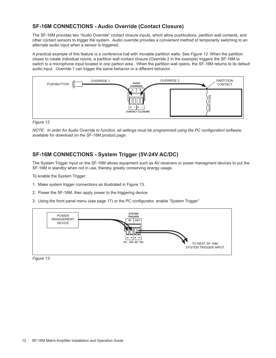 Staub Electronics AA-SF-16M AUDIO AUTHORITY - 16 CHANNEL MATRIX AMPLIFIER WITH FLEXPORT INPUTS User Manual | Page 12 / 24