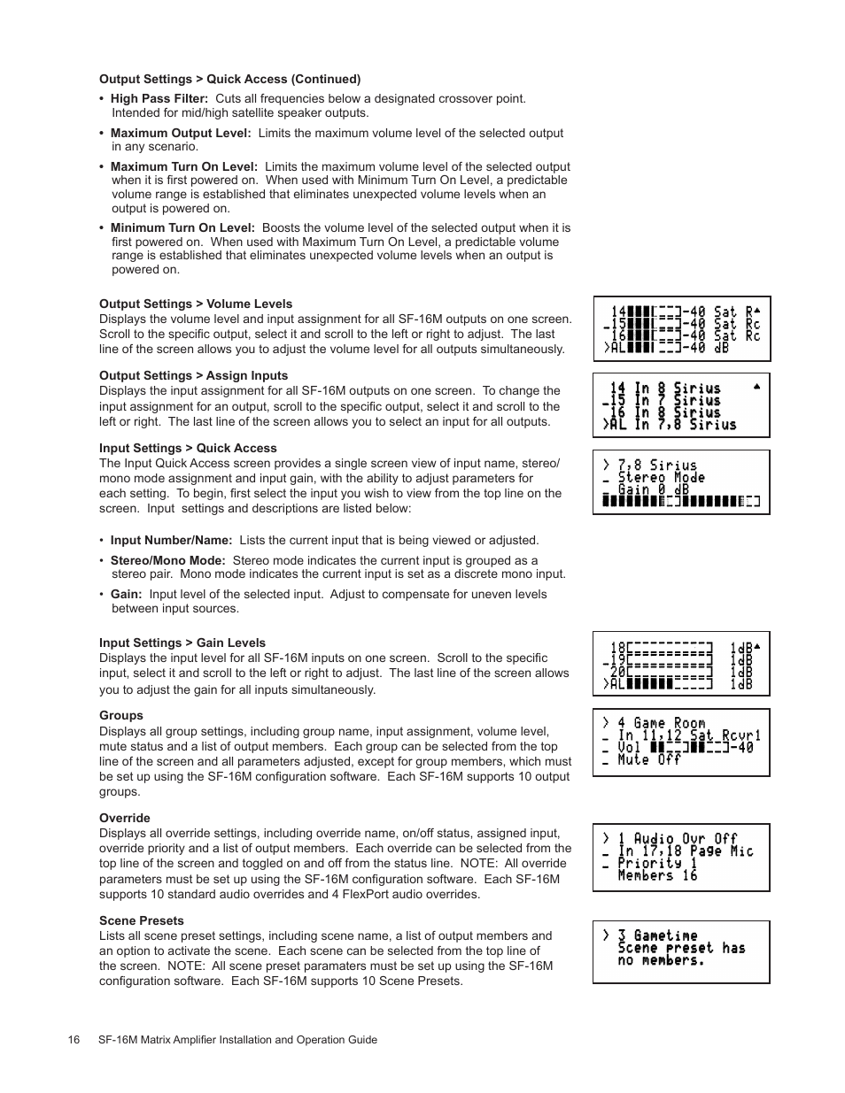 Staub Electronics AA-SF-16M AUDIO AUTHORITY - 16 CHANNEL MATRIX AMPLIFIER WITH FLEXPORT INPUTS User Manual | Page 16 / 24