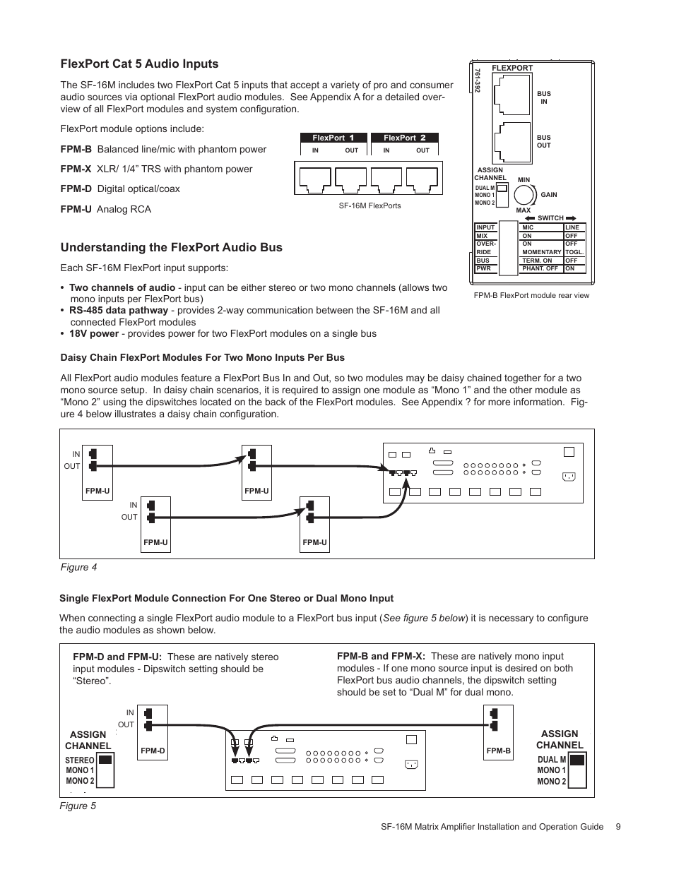 Flexport cat 5 audio inputs, Understanding the flexport audio bus, Flexport | Staub Electronics AA-SF-16M AUDIO AUTHORITY - 16 CHANNEL MATRIX AMPLIFIER WITH FLEXPORT INPUTS User Manual | Page 9 / 24