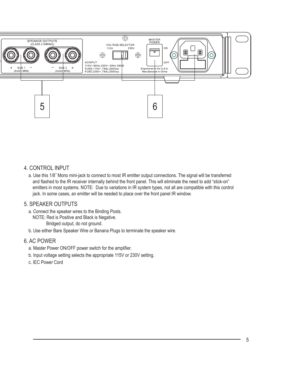 Staub Electronics EA-AMP-SUB-1D-500 EPISODE - DIGITAL SUBWOOFER AMP User Manual | Page 5 / 8