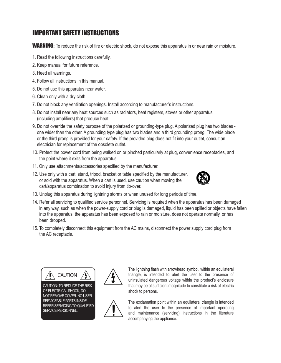 Important safety instructions | Staub Electronics EA-AMP-12D-70A EPISODE - 12 CHANNEL 70 WATTS DIGITAL AMPLIFIER WITH AUTO POWER User Manual | Page 2 / 14