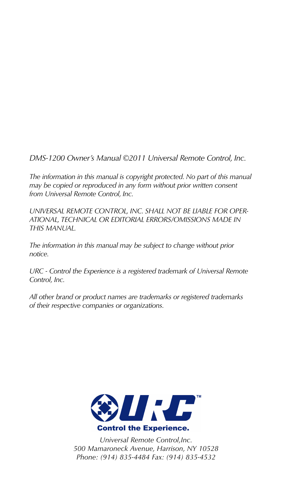 Staub Electronics DMS-1200 URC - MULTI ZONE NETWORK AMPLIFIER User Manual | Page 2 / 18
