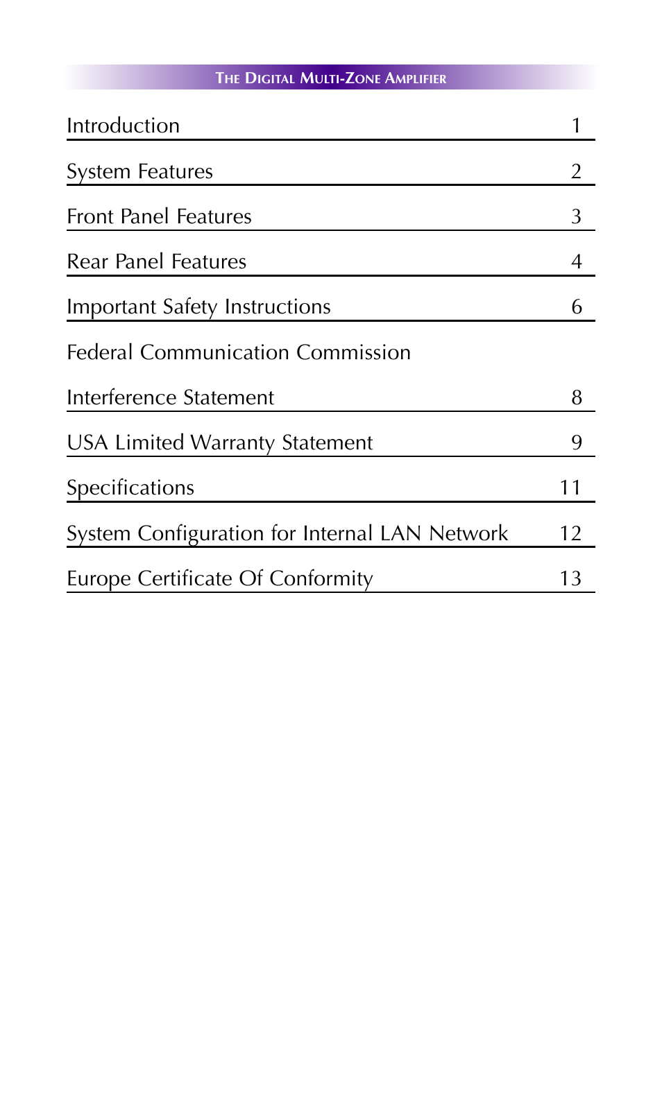 Staub Electronics DMS-1200 URC - MULTI ZONE NETWORK AMPLIFIER User Manual | Page 3 / 18