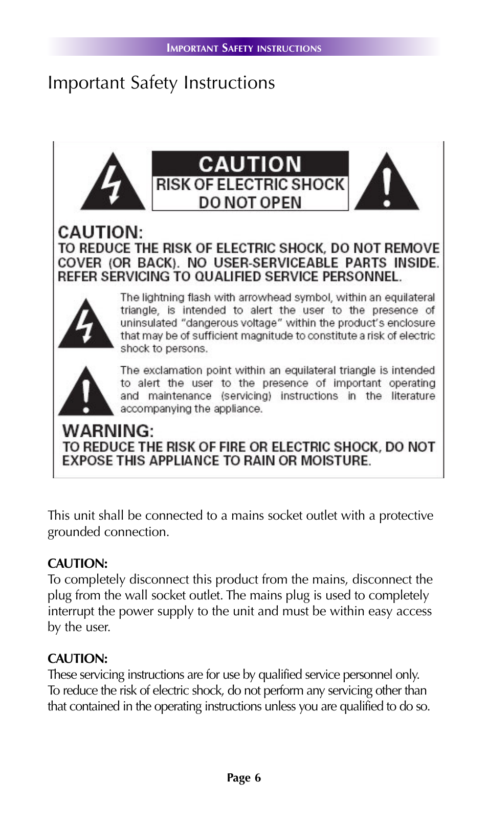Important safety instructions | Staub Electronics DMS-1200 URC - MULTI ZONE NETWORK AMPLIFIER User Manual | Page 9 / 18