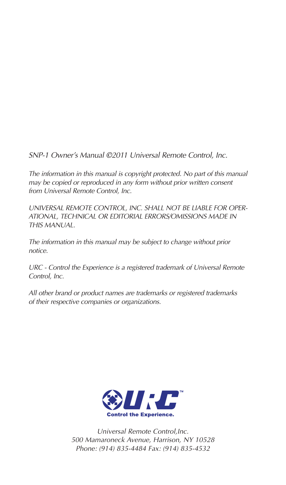 Staub Electronics SNP-1 URC - 2 WAY STREAMING NETWORK PLAYER User Manual | Page 2 / 16