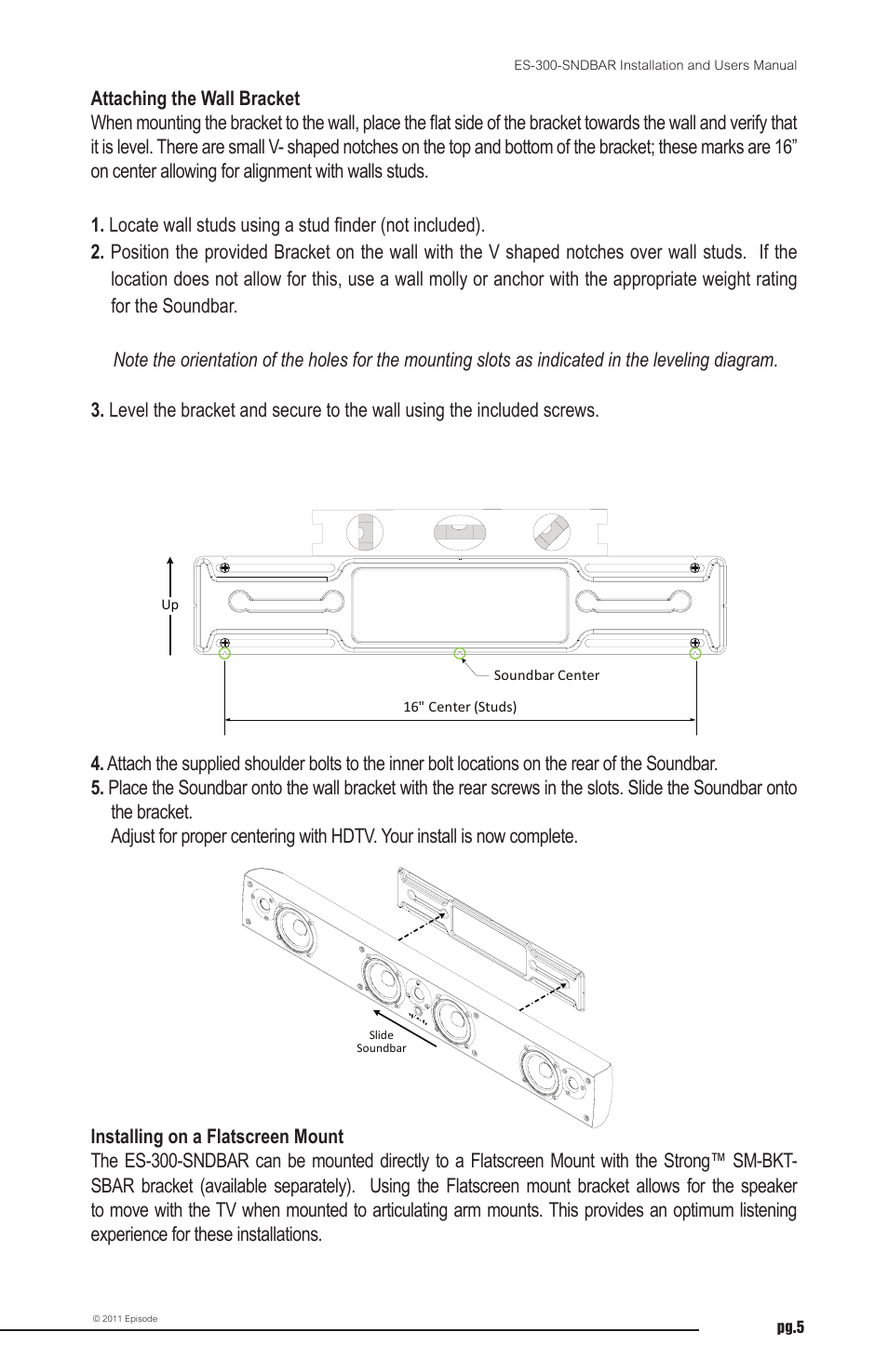 Staub Electronics ES-300-SNDBAR-40-BLK EPISODE - 300 SERIES 40IN 3 CHANNEL SOUNDBAR W_3IN WOOFER User Manual | Page 5 / 8