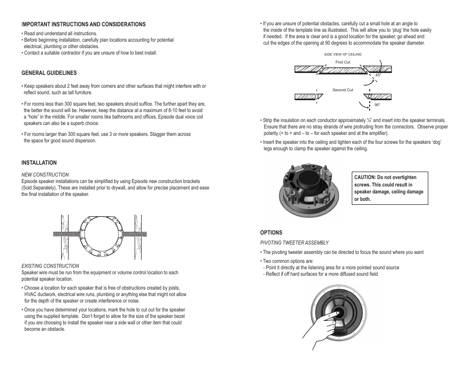 Staub Electronics ES-500T-IC-8 EPISODE - 500 SERIES THIN BEZEL 8IN IN-CEILING SPEAKER(PAIR) User Manual | Page 2 / 2