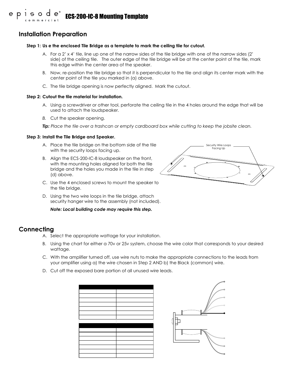 Staub Electronics ECS-200-IC-8 EPISODE - 200 COMMERCIAL SERIES IN-CEILING 25_70-VOLT SPEAKER WITH 8 IN. FULL-RANGE DRIVER (EACH) User Manual | 1 page