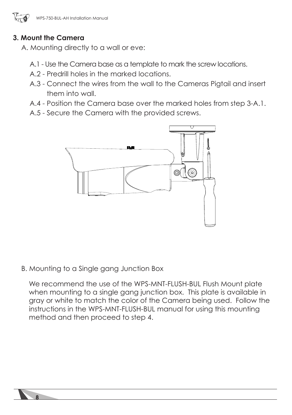 Staub Electronics WPS-750-BUL-AH WIREPATH - SURVEILLANCE 750-SERIES BULLET ANALOG OUTDOOR CAMERA WITH IR AND HEATER (650TVL) User Manual | Page 8 / 32