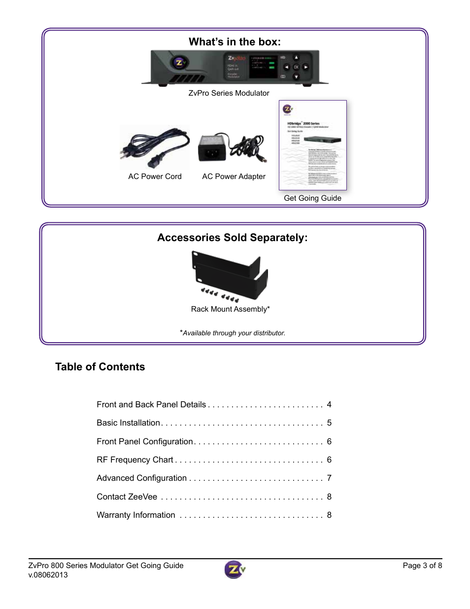 Staub Electronics ZVPRO810 ZEEVEE - SINGLE CHANNEL DIGITAL VIA UNENCRYPTED HDMI User Manual | Page 3 / 8
