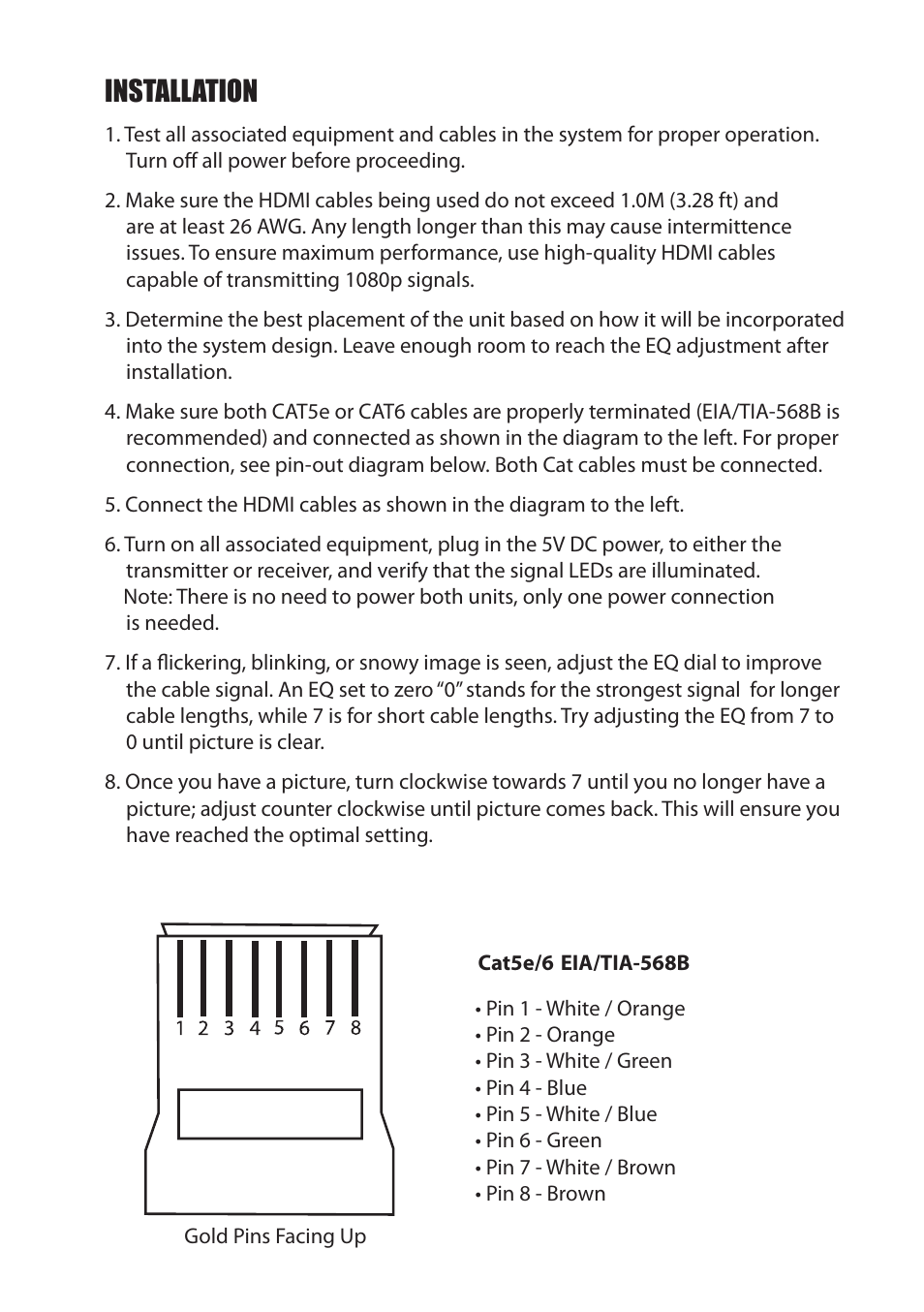 Set-up installation | Staub Electronics HD-2CAT-1080P-130 BINARY - CAT5 HDMI EXTENDER User Manual | Page 7 / 8