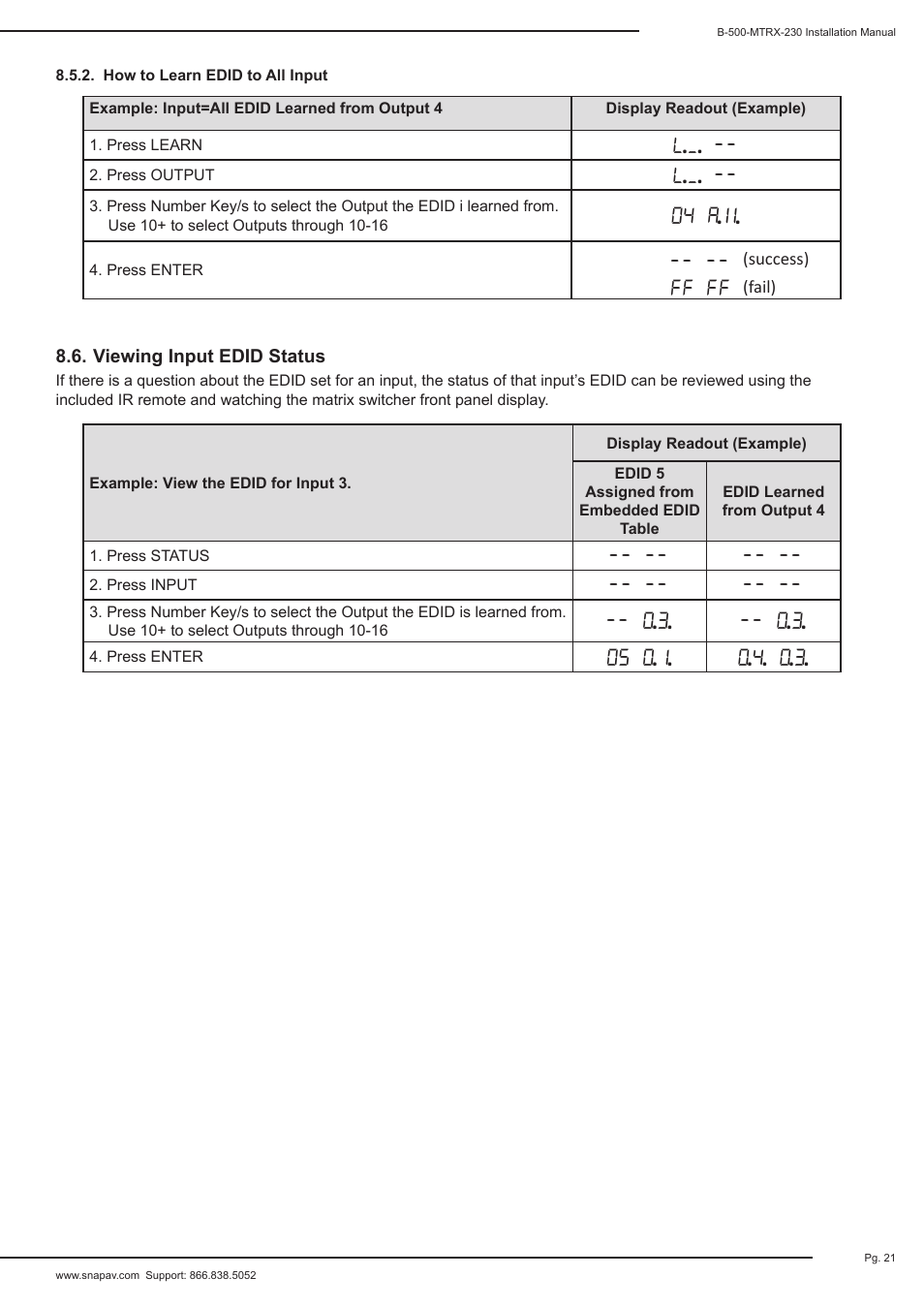 Ff ff | Staub Electronics B-500-MTRX-230-8X16 BINARY - HDMI 8X16 MATRIX SWITCH WITH HDMI AND HDBASET OUTPUTS User Manual | Page 21 / 32