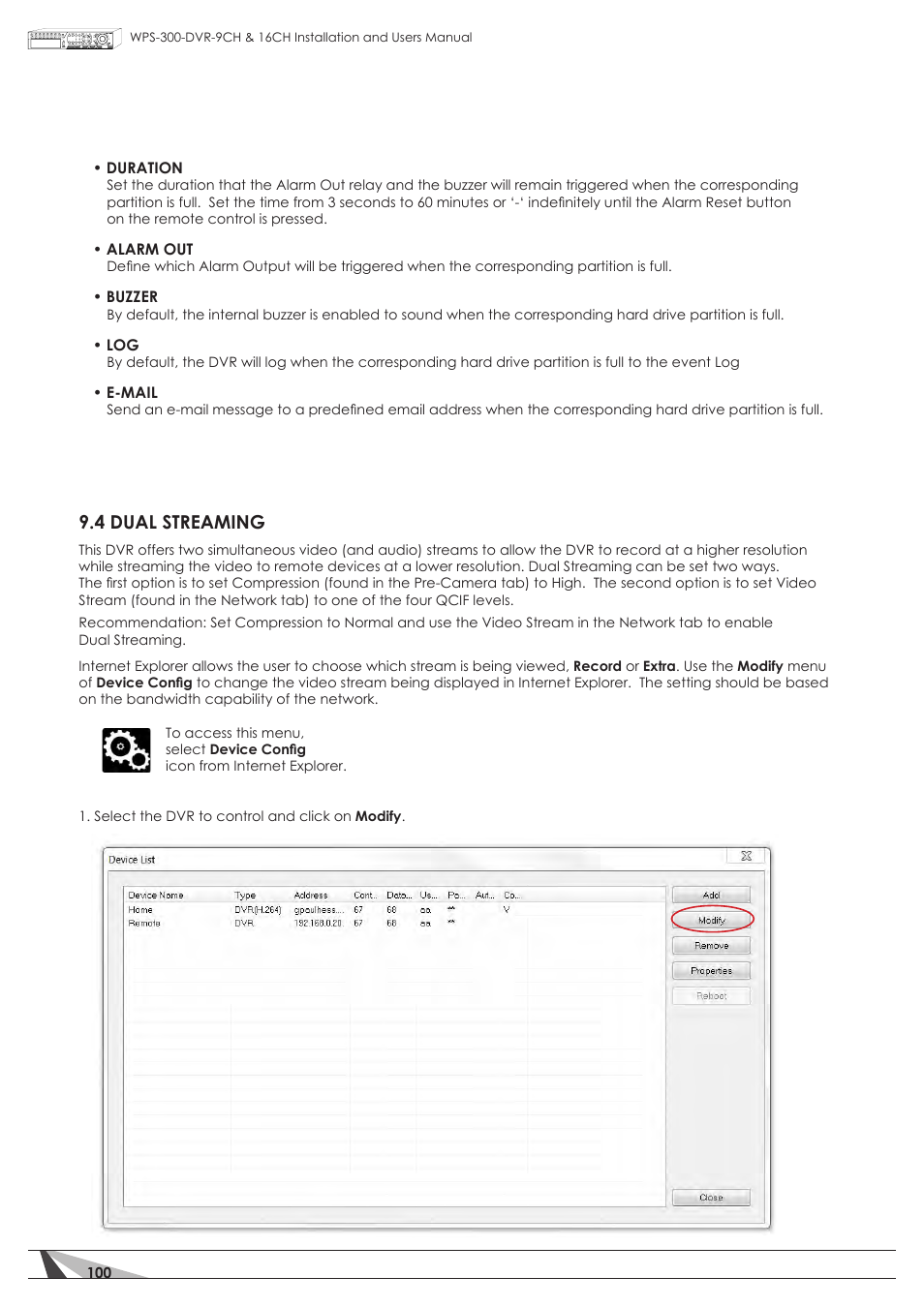 4 dual streaming | Staub Electronics WPS-300-DVR-16CH WIREPATH - 16 CHANNEL DVR WITH 1TB HDD User Manual | Page 100 / 115