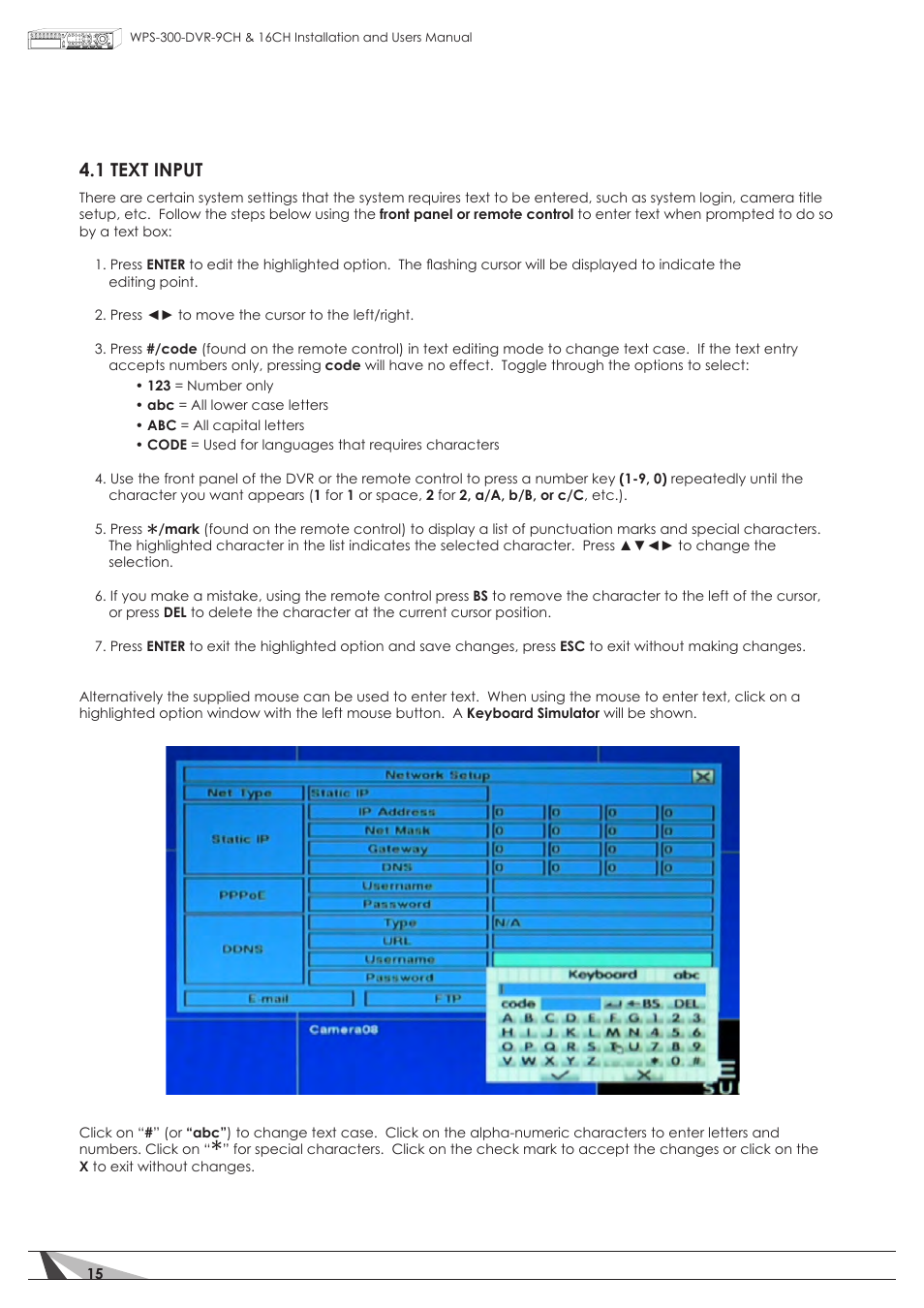 1 text input | Staub Electronics WPS-300-DVR-16CH WIREPATH - 16 CHANNEL DVR WITH 1TB HDD User Manual | Page 15 / 115