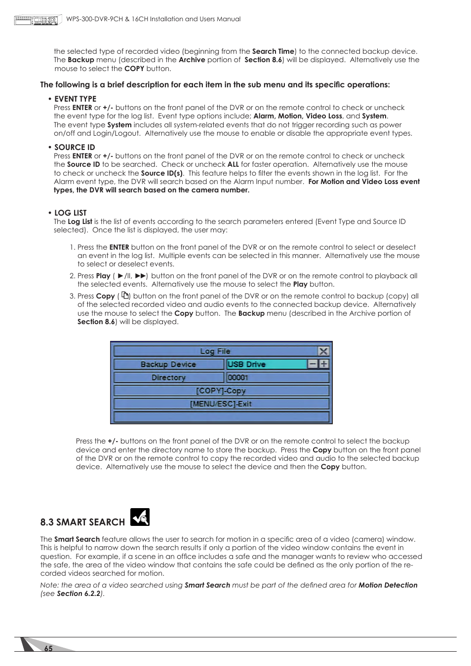 3 smart search | Staub Electronics WPS-300-DVR-16CH WIREPATH - 16 CHANNEL DVR WITH 1TB HDD User Manual | Page 65 / 115