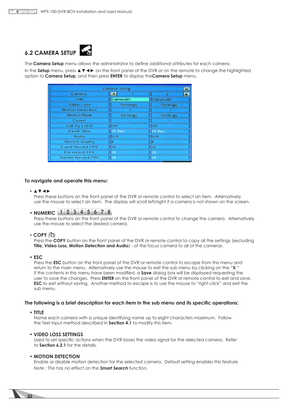 2 camera setup | Staub Electronics WPS-100-DVR-8CH WIREPATH - 8 CHANNEL DVR W_500GB HDD User Manual | Page 30 / 115