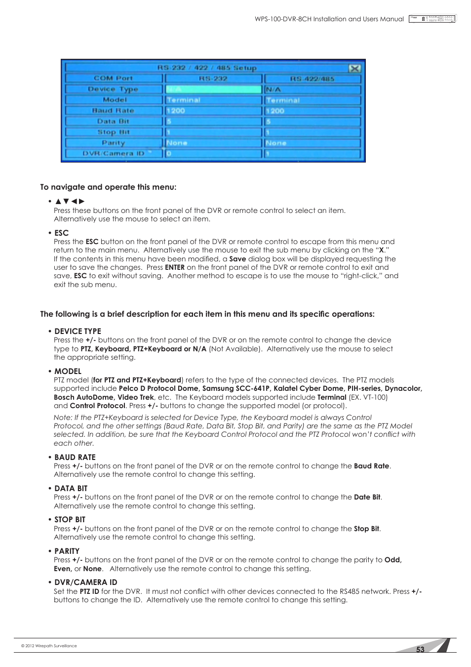 Staub Electronics WPS-100-DVR-8CH WIREPATH - 8 CHANNEL DVR W_500GB HDD User Manual | Page 53 / 115