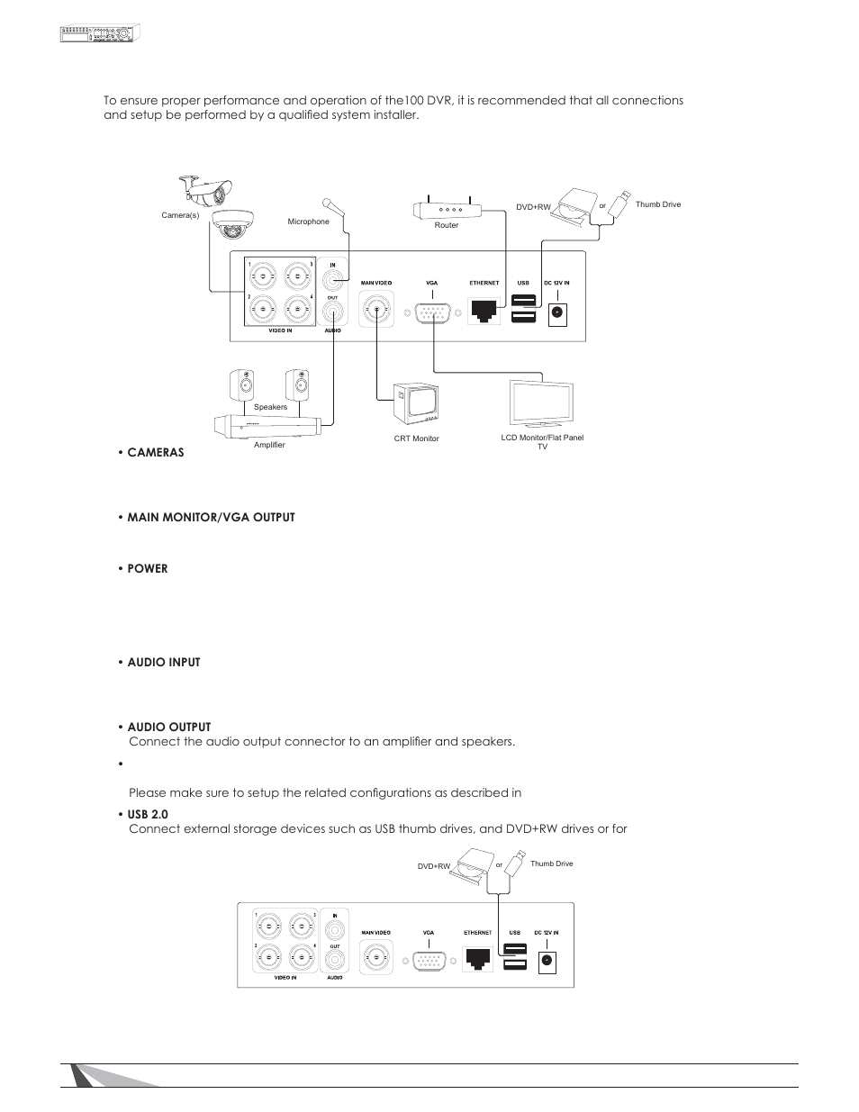 2 connections, 1 basic connections, 2 optional connections | Staub Electronics WPS-100-DVR-4CH WIREPATH - 4 CHANNEL DVR W_500GB HDD User Manual | Page 10 / 84