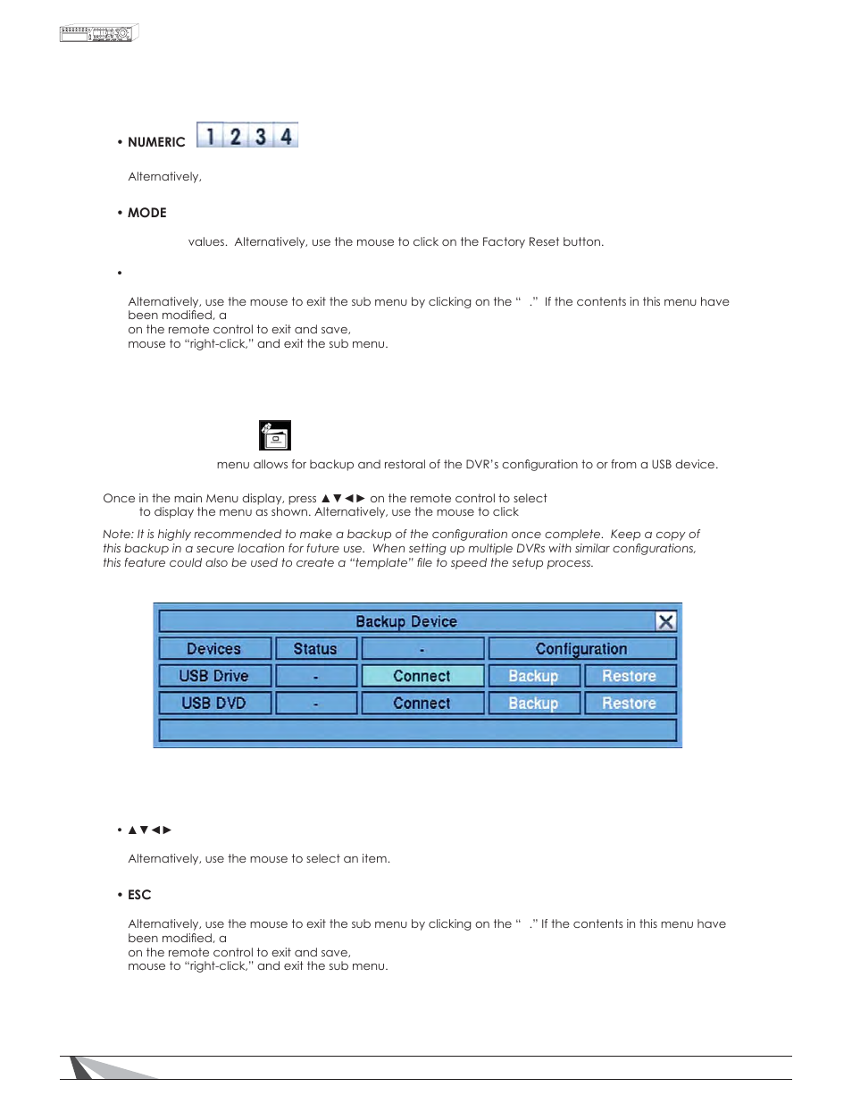 3 backup device | Staub Electronics WPS-100-DVR-4CH WIREPATH - 4 CHANNEL DVR W_500GB HDD User Manual | Page 19 / 84