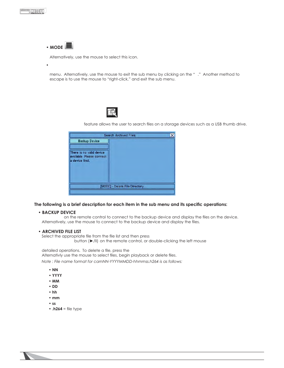 4 search archived files | Staub Electronics WPS-100-DVR-4CH WIREPATH - 4 CHANNEL DVR W_500GB HDD User Manual | Page 47 / 84