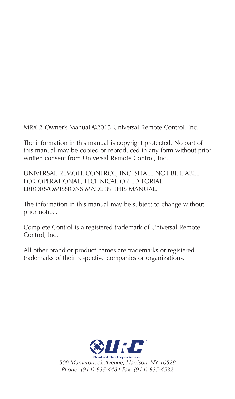 Staub Electronics MRX-2 URC - 2 WAY NETWORK BASE STATION WITH ADDITIONAL RS-232 CAPABILITY User Manual | Page 2 / 16