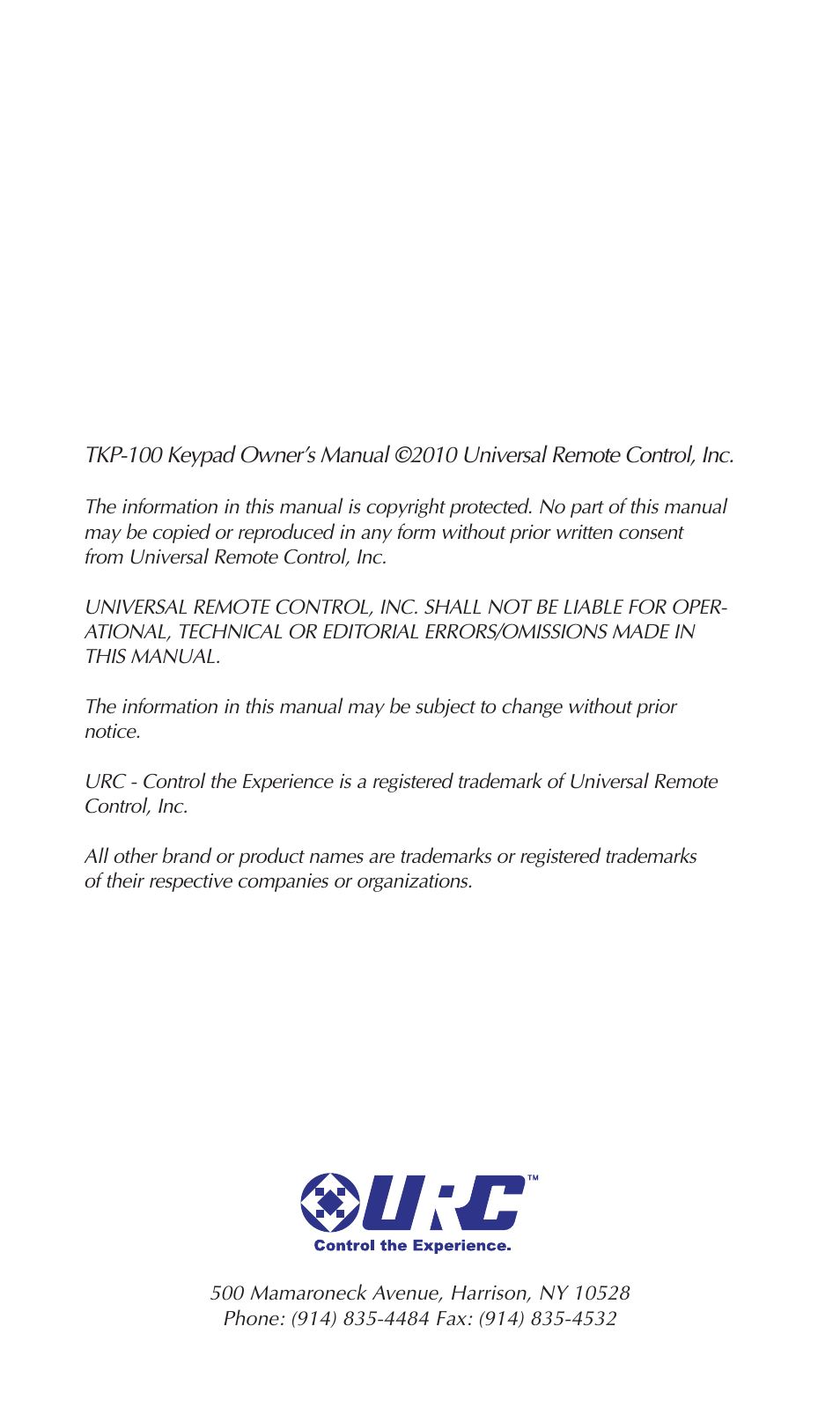 Staub Electronics TKP-100 URC - IN WALL NETWORK KEYPAD User Manual | Page 2 / 12