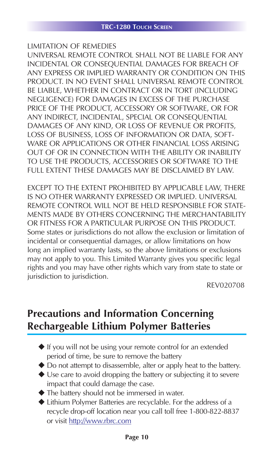 Staub Electronics TRC-1280 URC - TOTAL CONTROL 2 WAY TEXT FEEDBACK REMOTE W_OLED INTERFACE User Manual | Page 13 / 20
