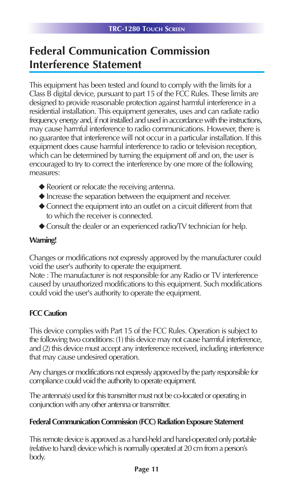 Staub Electronics TRC-1280 URC - TOTAL CONTROL 2 WAY TEXT FEEDBACK REMOTE W_OLED INTERFACE User Manual | Page 14 / 20
