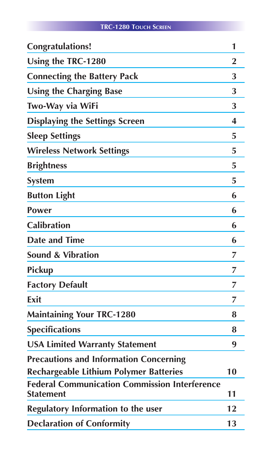 Staub Electronics TRC-1280 URC - TOTAL CONTROL 2 WAY TEXT FEEDBACK REMOTE W_OLED INTERFACE User Manual | Page 3 / 20