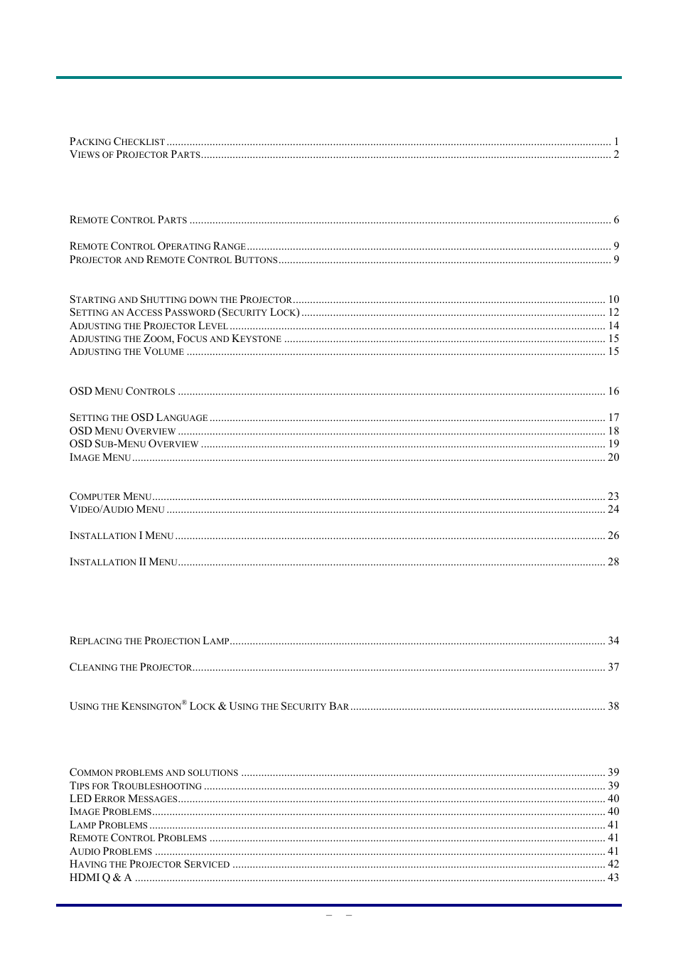 Staub Electronics D803-3D VIVITEK - 3D DIGITAL PROJECTOR (3600 LUMENS) User Manual | Page 7 / 59