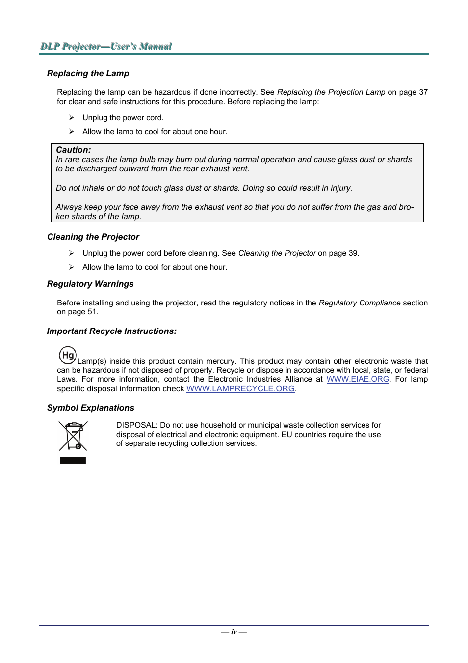 Staub Electronics D963HD VIVITEK - 1080P MULTIMEDIA PROJECTOR (4500 LUMENS) User Manual | Page 5 / 59