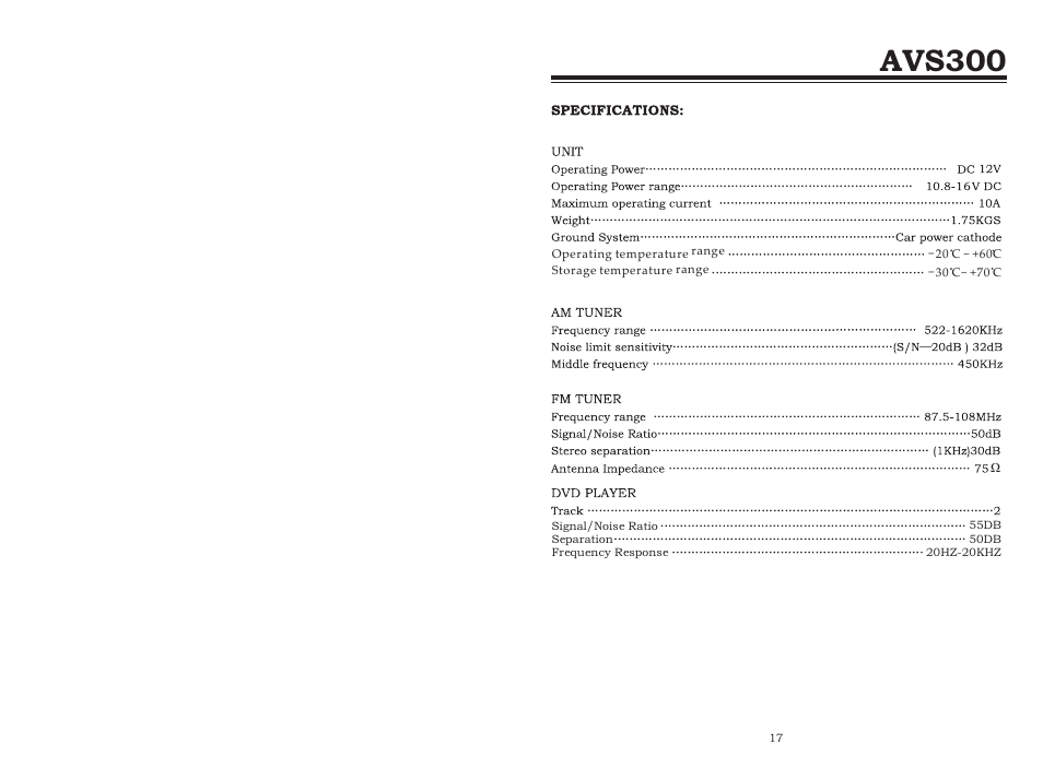 Avs300 | Staub Electronics AVS300 BOYO DVD PLAYER WITH AM_FM RADIO User Manual | Page 2 / 10