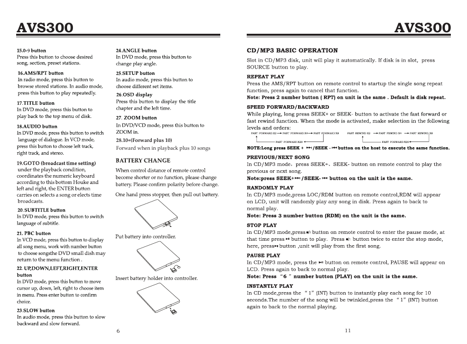 Avs300 | Staub Electronics AVS300 BOYO DVD PLAYER WITH AM_FM RADIO User Manual | Page 8 / 10
