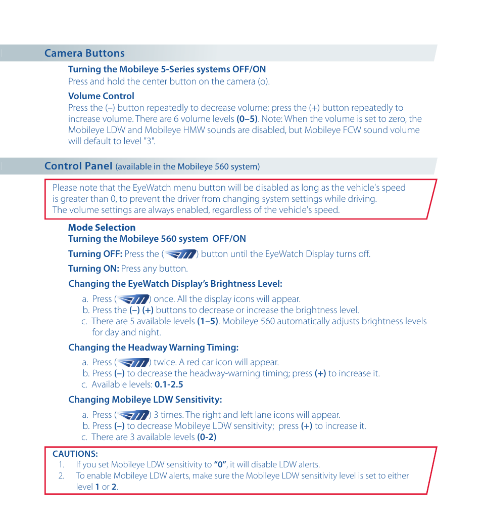 Staub Electronics ME-560 MOBILEYE - IMPROVED AFTERMARKET COLLISION PREVENTION SYSTEM W_ IOS SUPPORT User Manual | Page 10 / 100