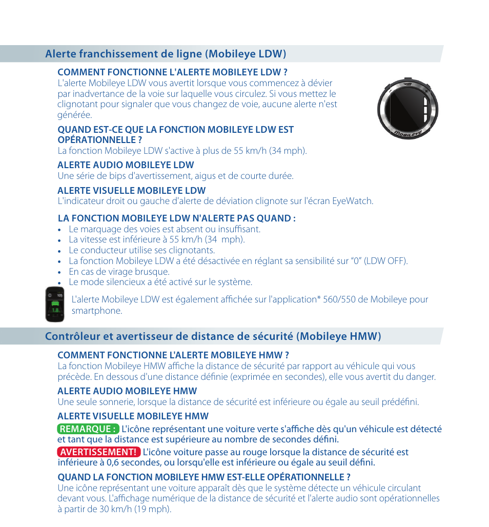 Staub Electronics ME-560 MOBILEYE - IMPROVED AFTERMARKET COLLISION PREVENTION SYSTEM W_ IOS SUPPORT User Manual | Page 30 / 100
