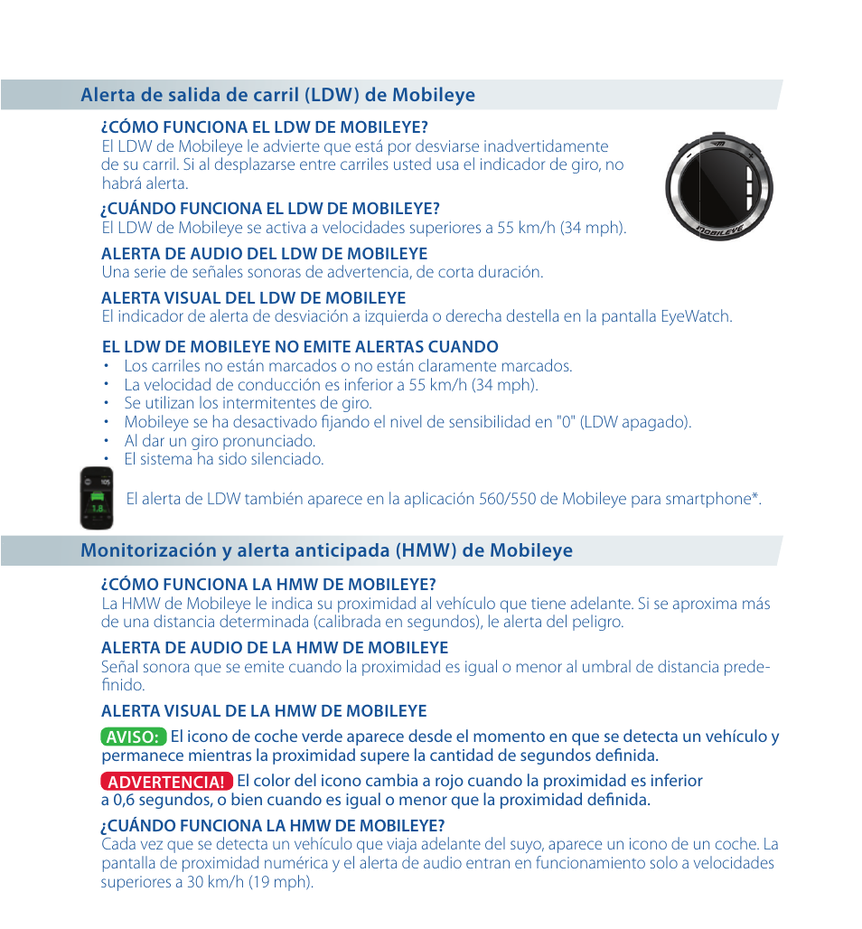 Staub Electronics ME-560 MOBILEYE - IMPROVED AFTERMARKET COLLISION PREVENTION SYSTEM W_ IOS SUPPORT User Manual | Page 54 / 100