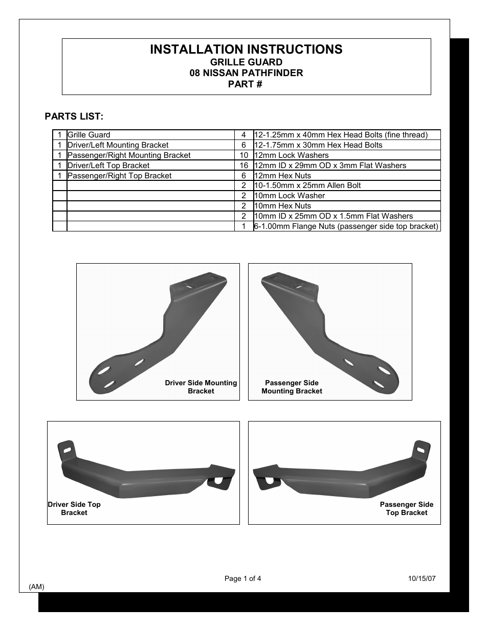 Steelcraft Automotive 54150 GRILL GUARD User Manual | 4 pages