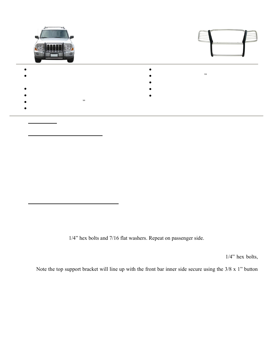 Steelcraft Automotive 52160 GRILL GUARD User Manual | 2 pages