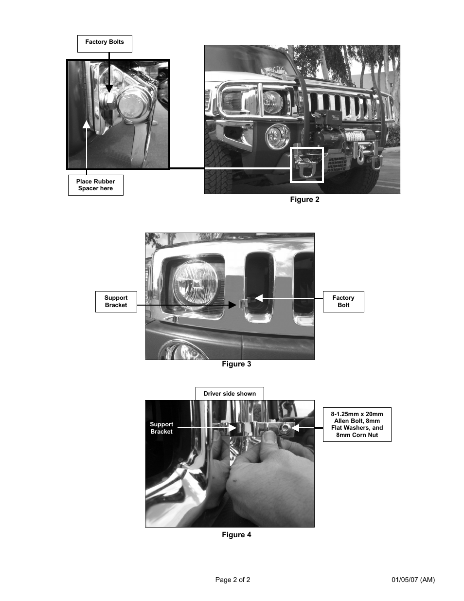 Steelcraft Automotive 50280 H3 WINTCH MOUNT SYSTEM User Manual | Page 2 / 2