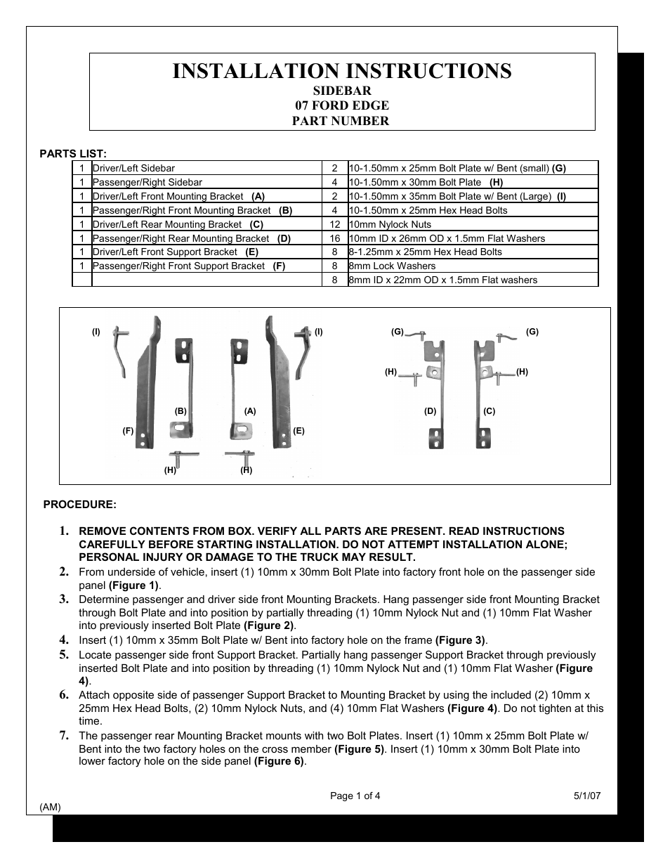 Steelcraft Automotive 213400 3 ROUND SIDE BAR User Manual | 4 pages