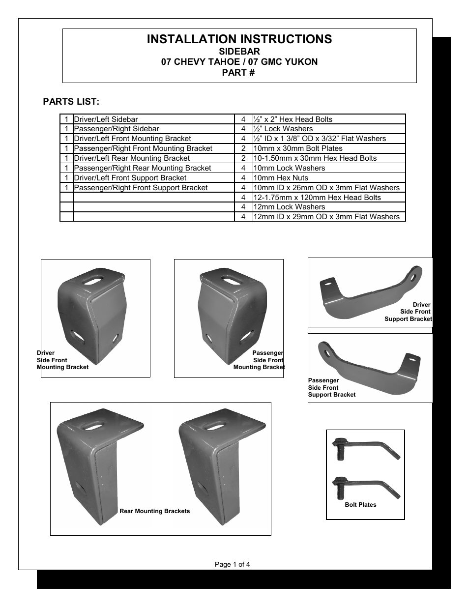 Steelcraft Automotive 202900 3 ROUND SIDE BAR User Manual | 4 pages