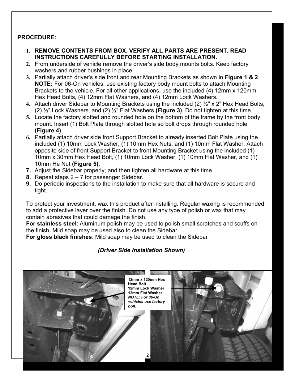 Steelcraft Automotive 202900 3 ROUND SIDE BAR User Manual | Page 2 / 4